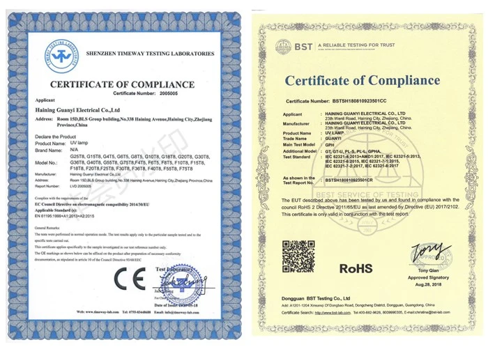 certification of uv light for ac system certification of uv light for ac system
